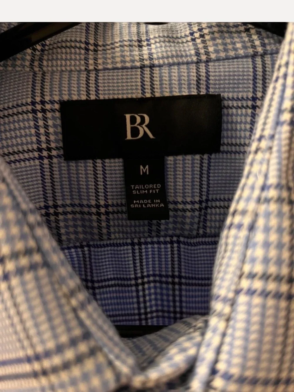Banana Republic Men's Gray and White Checked Dress Shirt